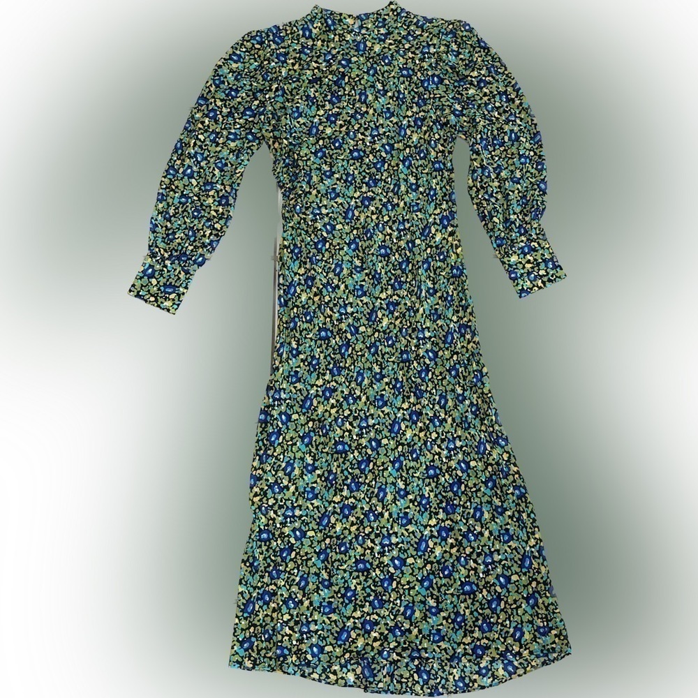 NWOT Rails Carmel Cutout Long Sleeve Dress green Abstract Garden sz S - Picture 6 of 8